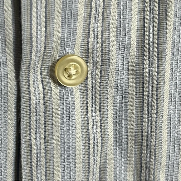 Men’s Geoffrey Beene Dress Shirt Blue White Stripes Size Large 16-16.5 - Picture 2 of 10